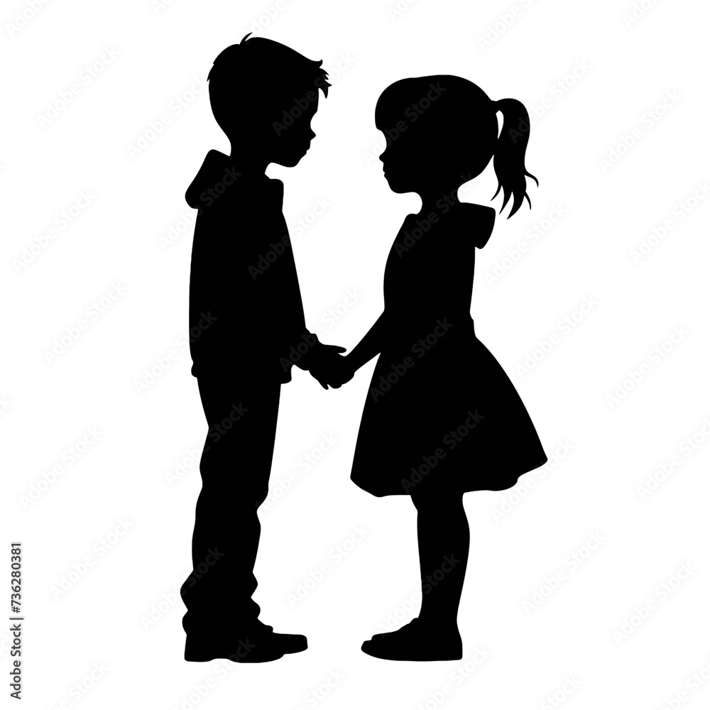 
boy and girl in love silhouette
