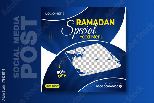This is a square special food social media post banner template. This template are fully editable and customisable (text, color, photo).You can edit it quickly and easily.