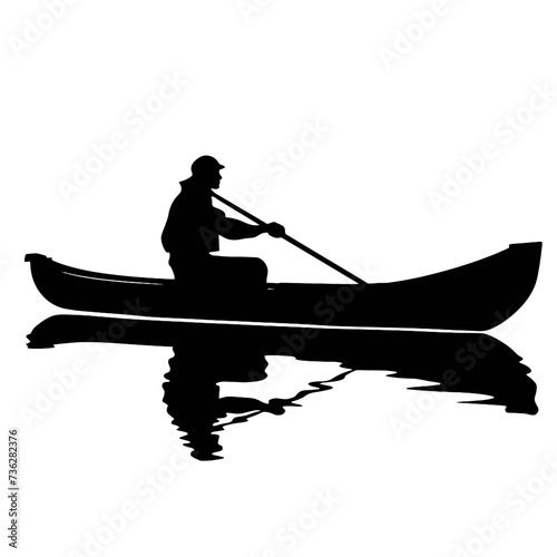 silhouette of fisherman with rod