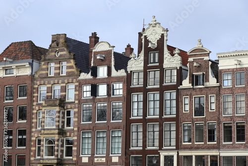 Amsterdam Kalkmarkt House Facades View, Netherlands