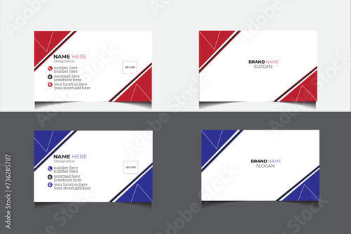 double sided business card template with modern style.