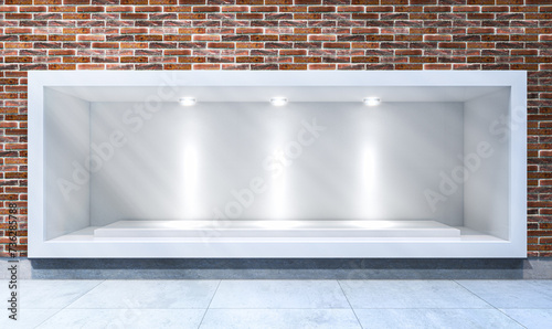 3D rendering of an empty storefront