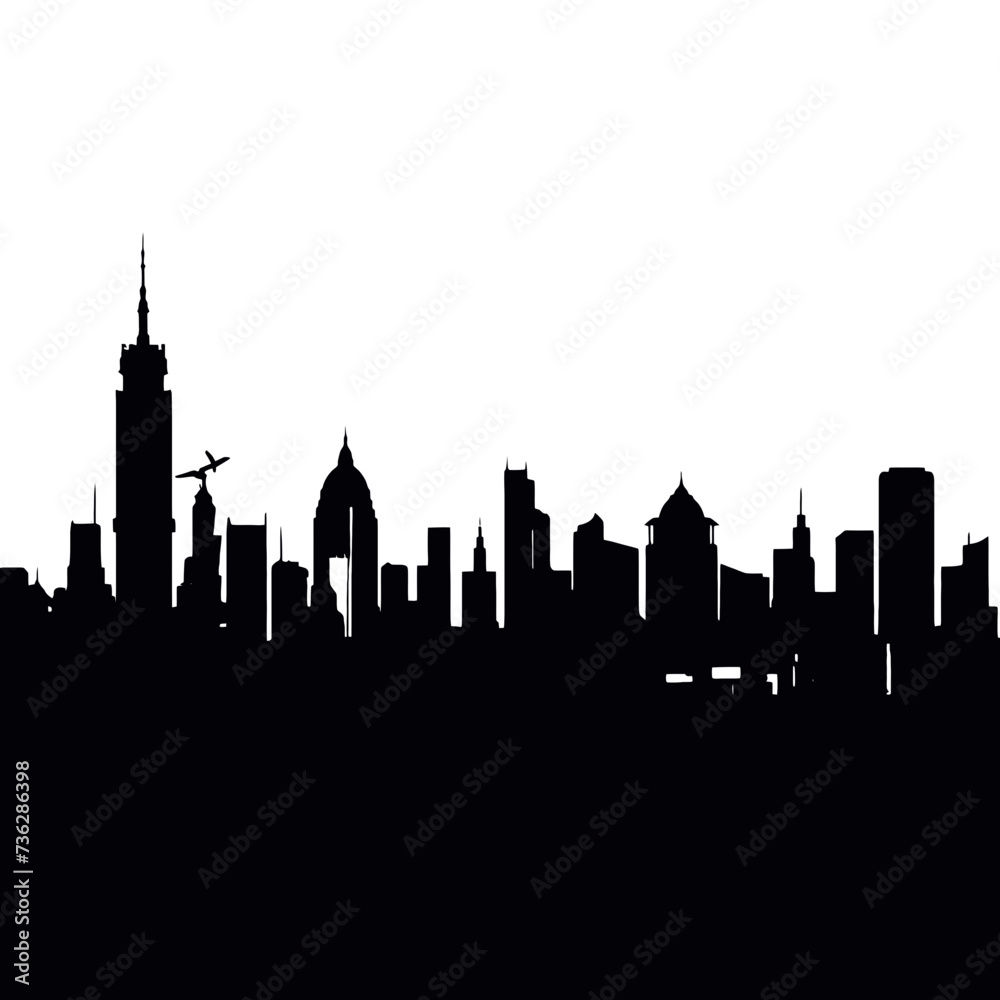 Silhouette of city 