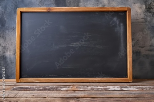 Wood framed blackboard with blank space Illustrated photo