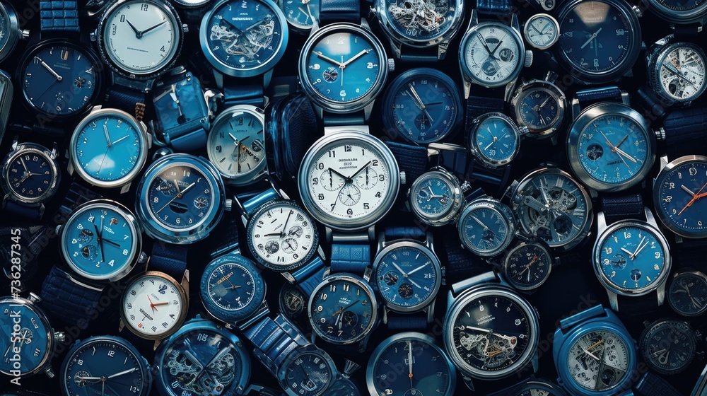 The background of many watches is in Blue color The background of many watches is in Blue color
