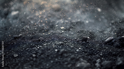 Beauty of volcanic ash as it settles on the ground after a volcanic eruption