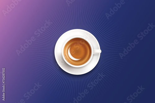 A cup of coffee with a heart shape cream. coffee with Eid celebration concept. Eid Mubarak concept with coffee cup vector illustration.  photo