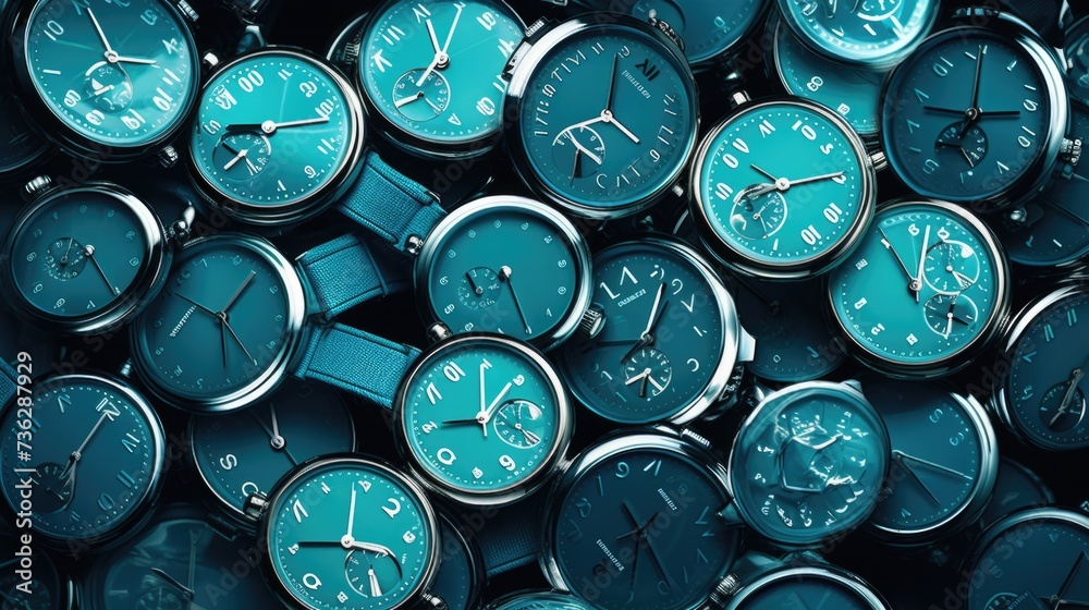 The background of many watches is in Cyan color. The background of many watches is in Cyan color.