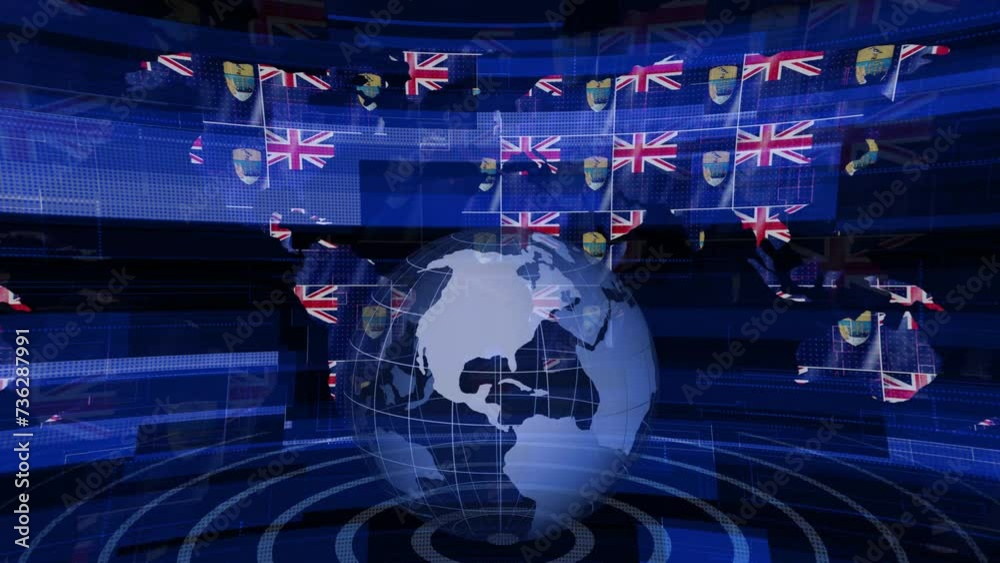 Saint Helena Ascension and Tristan da Cunha news technology earth map animated background Saint Helena Ascension and Tristan da Cunha news technology earth map animated background