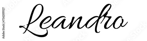 Leandro - black color - name written - ideal for websites,, presentations, greetings, banners, cards,, t-shirt, sweatshirt, prints, cricut, silhouette, sublimation

