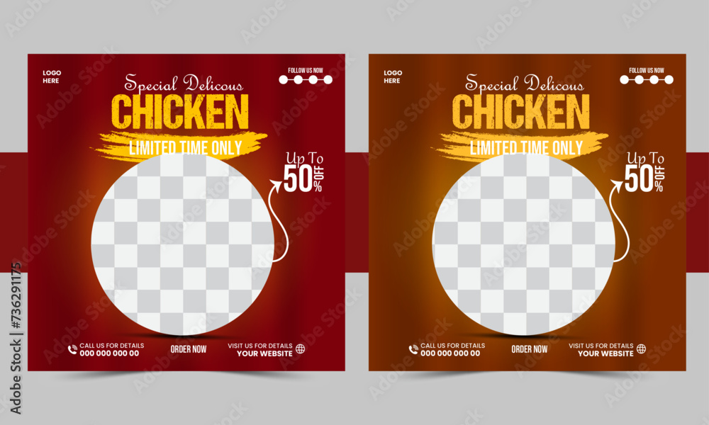 Food and Restaurant Social Media Post Design Template Food and Restaurant Social Media Post Design Template