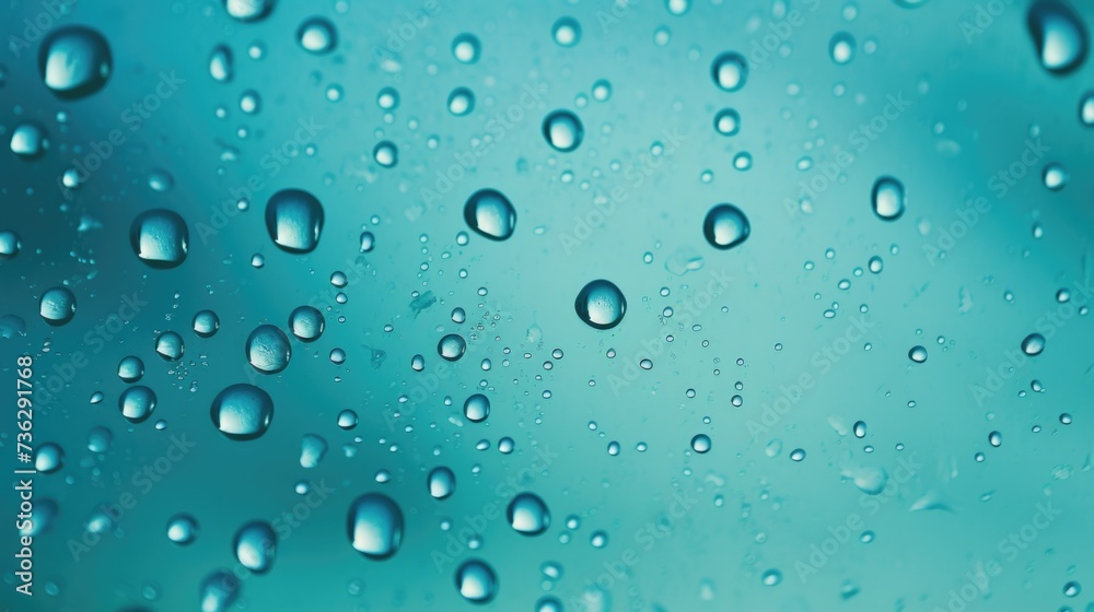 The background of raindrops is in Aqua color.
