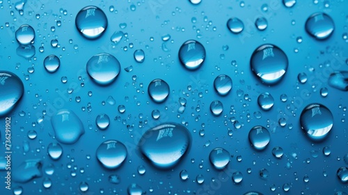 The background of raindrops is in Azure color.