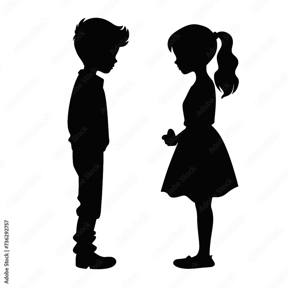 boy and girl in love silhouette
