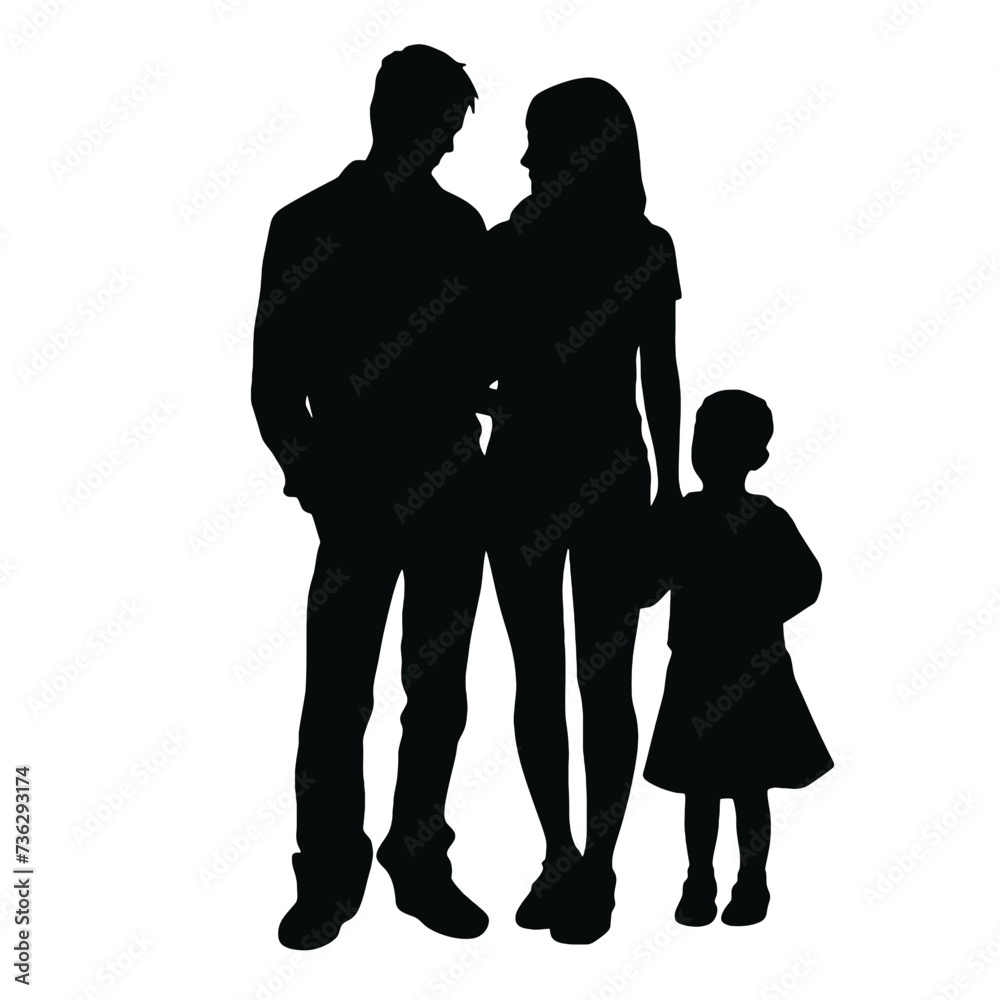 Family vector silhouette