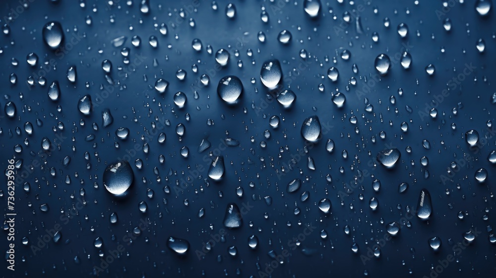 The background of raindrops is in Navy Blue color. The background of raindrops is in Navy Blue color.