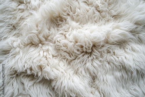 White wool background light sheep fur fluffy white texture gray carpet mat rug