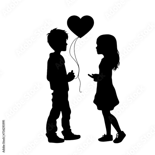 boy and girl in love silhouette
