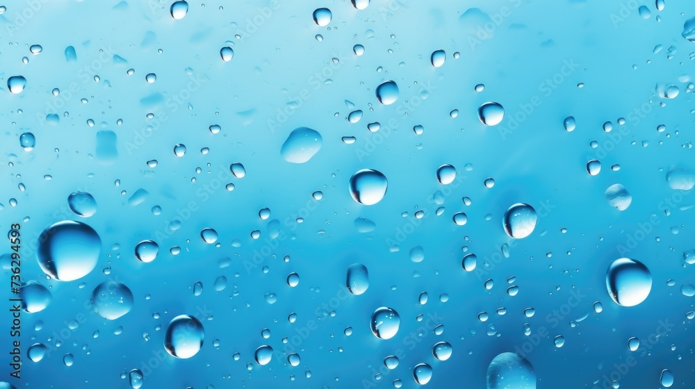 The background of raindrops is in Sky Blue color.