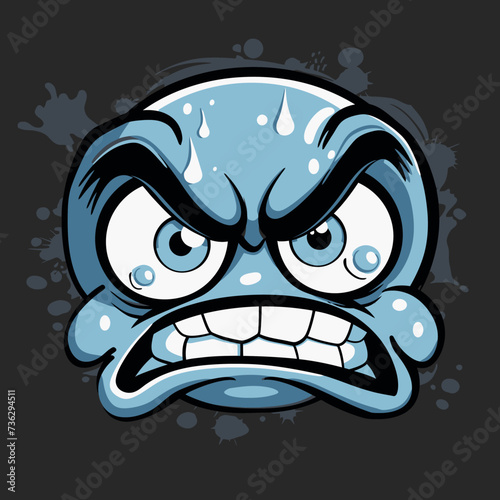 cartoon face logo, Crying face