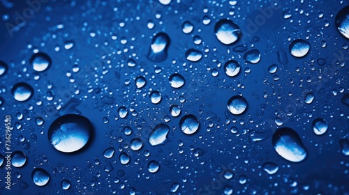 The background of raindrops is in Sapphire color.
