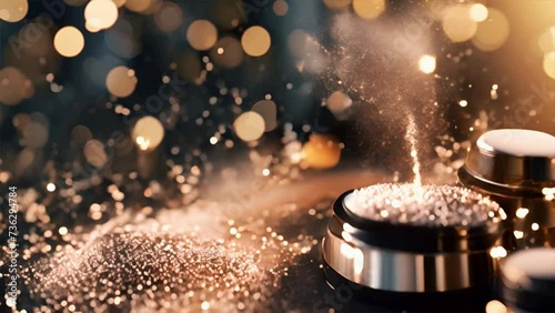 Glittery make-up kit with bokeh lights