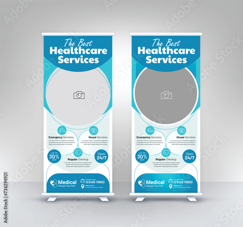 professional roll up medical healthcare stand banner template