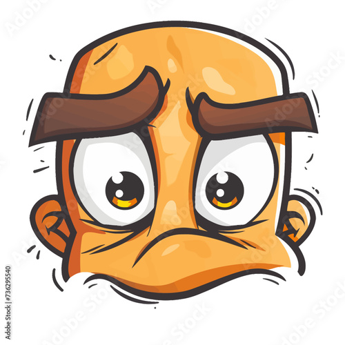 cartoon face logo, Skeptical or unsure face