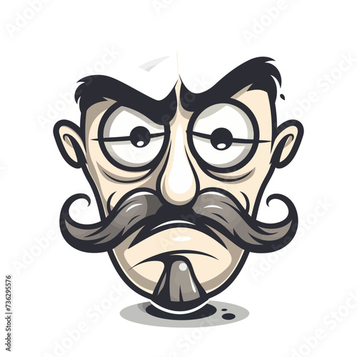 cartoon face logo, Skeptical or unsure face
