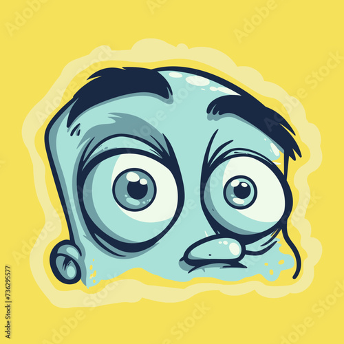 cartoon face logo, Skeptical or unsure face