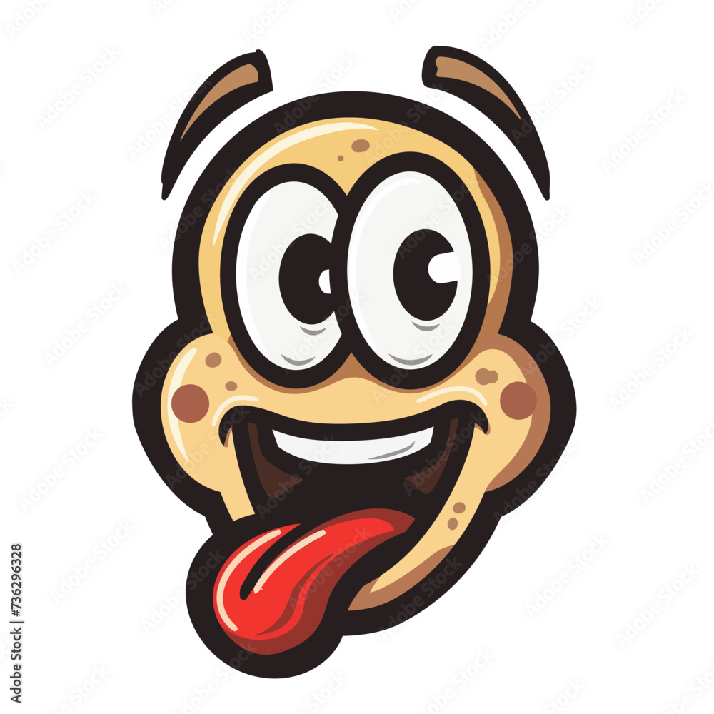 cartoon face logo, Sticking out tongue cartoon face logo, Sticking out tongue