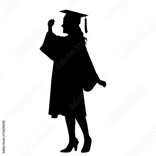 silhouette of a person in graduation gown 