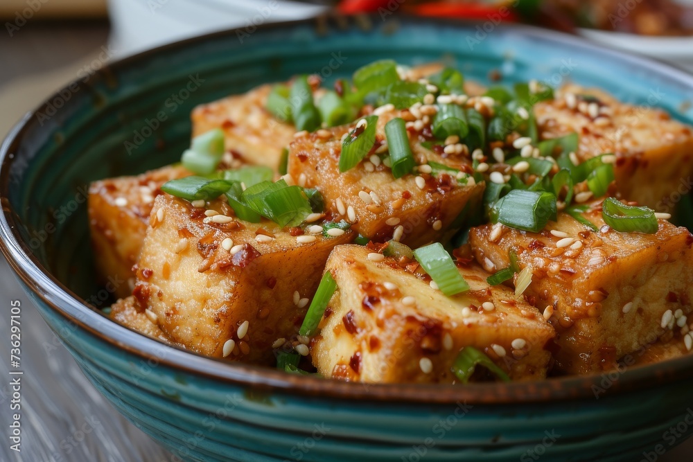 Sesame spiced fried tofu