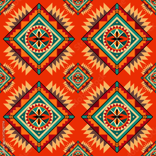 Ethnic boho seamless pattern. Tribal vector ornament. Aztec style