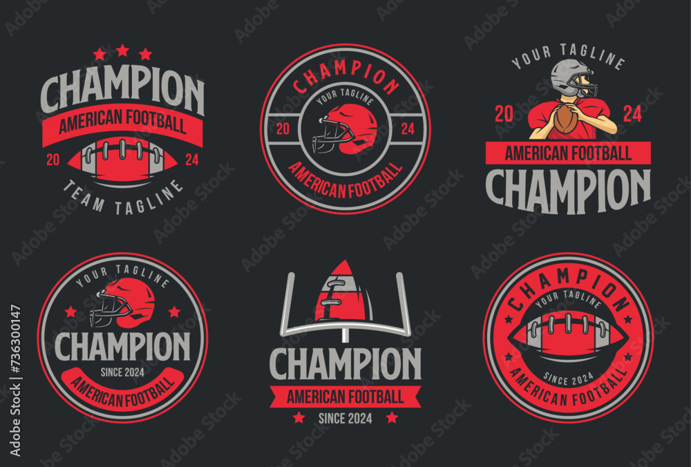 American football retro logo vector collection. American football logos bundle. American football league labels, emblems and design elements	
