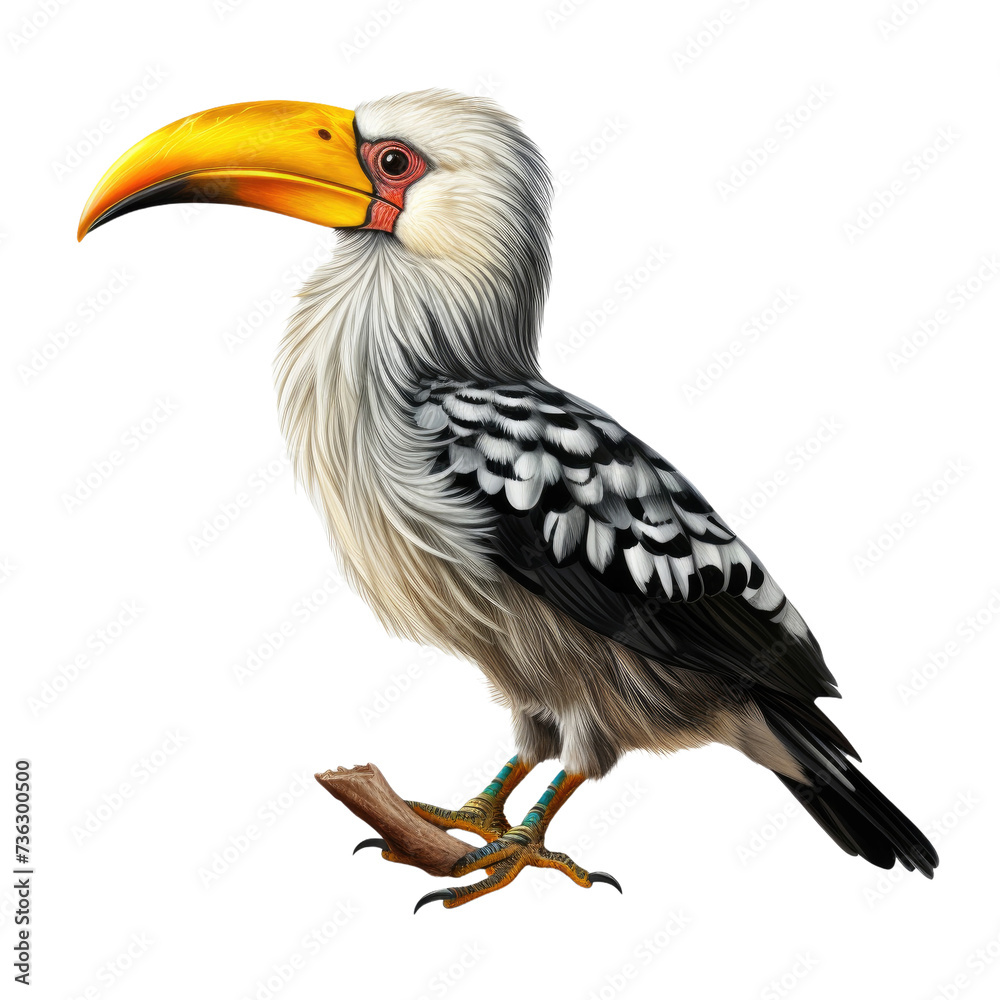 Billed hornbill isolated on transparent background Billed hornbill isolated on transparent background