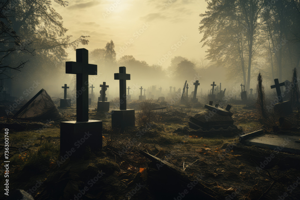 a graveyard, unknown soldiers