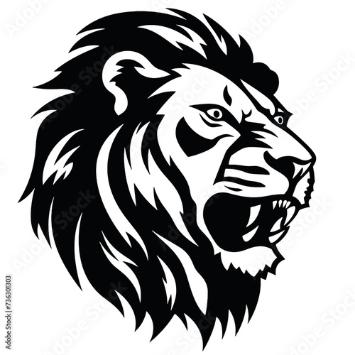 Lion Face  Silhouettes Lion Face SVG  black and white lion vector