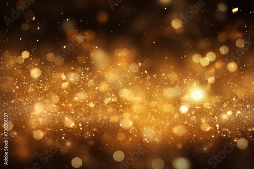 Enchanting radiance golden glittering magic lights, Glistening festive ambiance: captivating defocused holiday background, AI generated