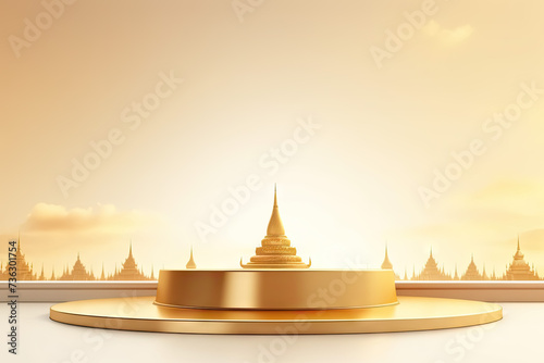 minimal podium whit thailand scene background © Kitta