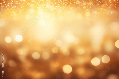 Enchanting radiance golden glittering magic lights, Glistening festive ambiance: captivating defocused holiday background, AI generated