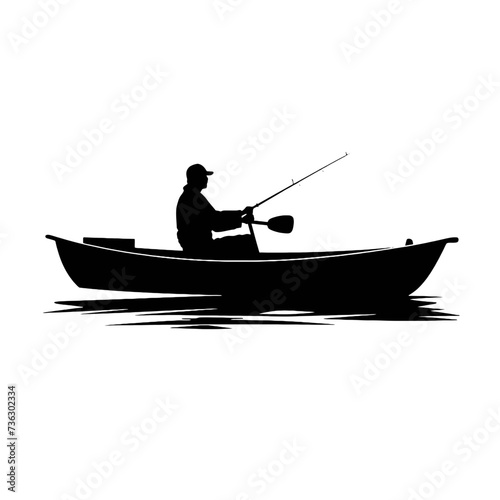  fisherman in a boat silhouette 