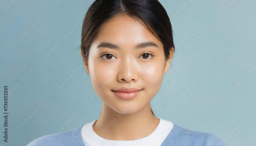 Portrait of a Young Asian University Student with Meticulously Nurtured Skin Portrait of a Young Asian University Student with Meticulously Nurtured Skin