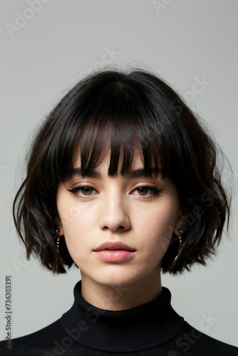 potrait of a short hair girl