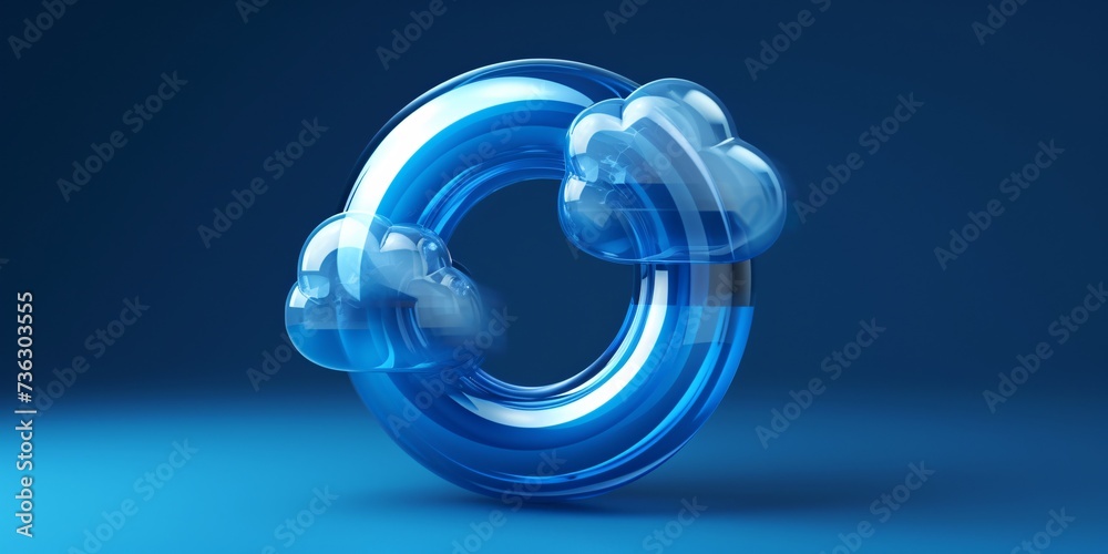 Isolated 3D Icon of Syncing, Round Render of Synchronization. Cloud ...