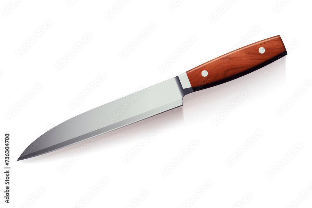Sharp Blade: A Metallic Kitchen Knife with a Stainless Steel Handle Sharp Blade: A Metallic Kitchen Knife with a Stainless Steel Handle