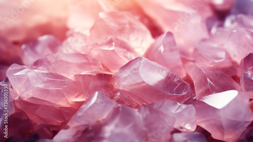 Abstract background with rose quartz, pink natural crystal effect texture
