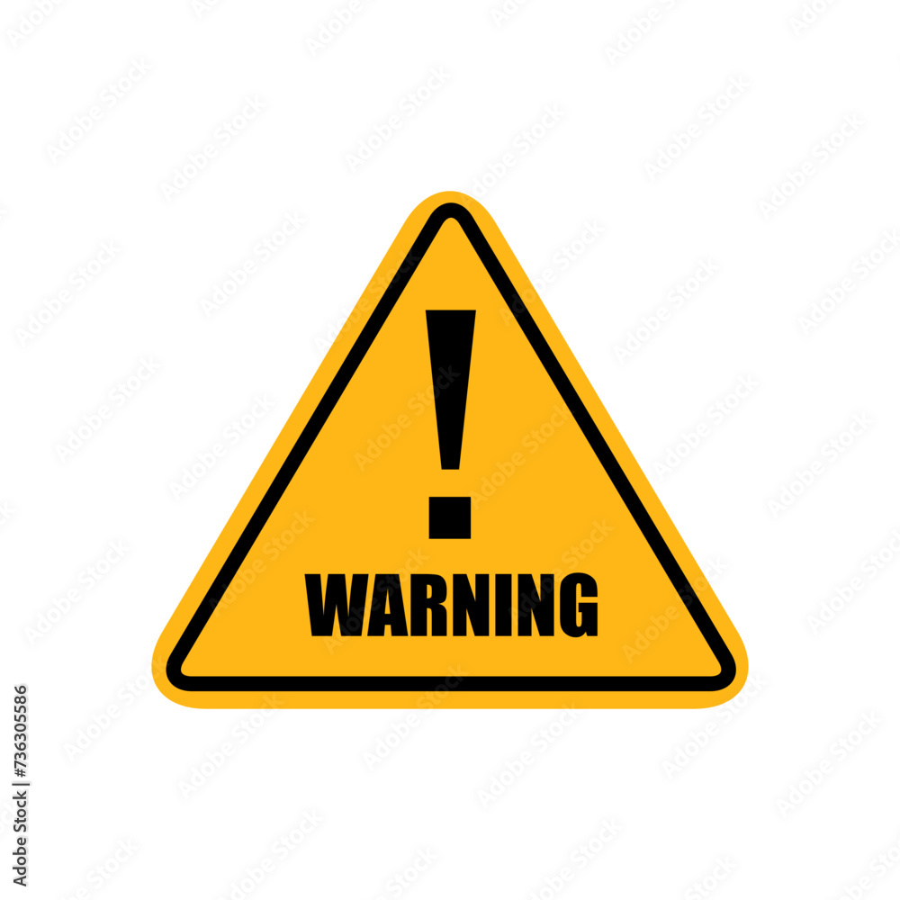 Warning sign icon in flat style. Attention symbol for your web site design, logo, app, UI Vector EPS 10. Warning sign icon in flat style. Attention symbol for your web site design, logo, app, UI Vector EPS 10.