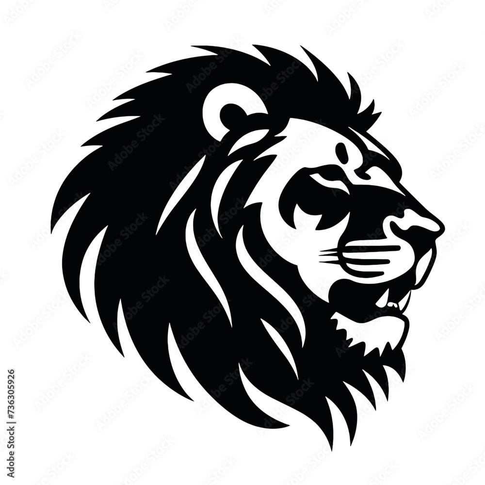 Lion Face, Silhouettes Lion Face SVG, black and white lion vector Lion Face, Silhouettes Lion Face SVG, black and white lion vector