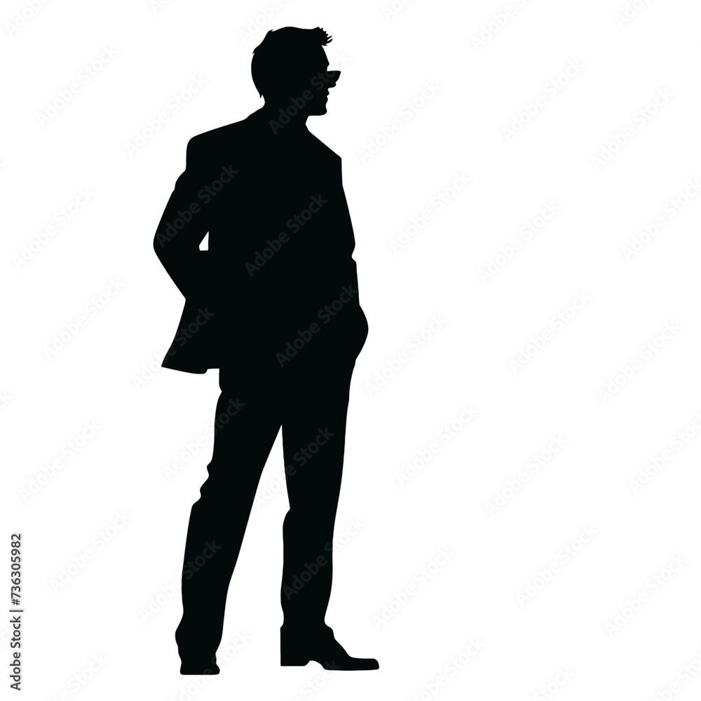 business man silhouette pose
